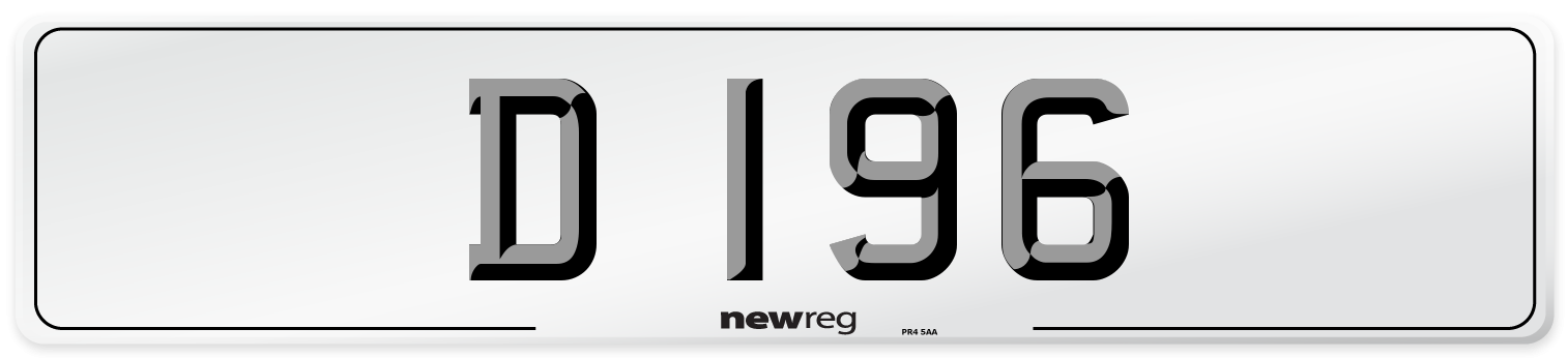 D 196 Number Plate from New Reg